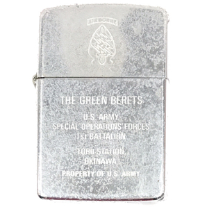 送料360円 ジッポー オイルライター THE GREENBERETS AIRBORNE シルバーカラー 約5.5×3.8cm ZIPPO QG041-49 同梱NGの画像1