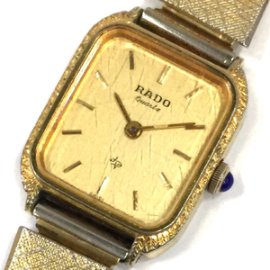 1円 ラドー 腕時計 133.9517.2 スクエア 2針 ゴールドカラー金具 クォーツ レディース 社外ベルト RADO