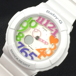カシオ 腕時計 Baby-G BGA-131 ラウンド デジアナ カラフルナンバー クォーツ ボーイズ ホワイト 付属品有 CASIOの画像1