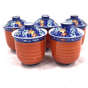 香蘭社 小吸物椀 花柄 陶器 5客セット 共箱付き 和食器 QZ042-2の画像2