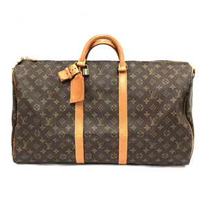 ルイヴィトン M41424 モノグラム キーポル55 ボストンバッグ ブラウン系 ネームタグ付き LOUIS VUITTON QG042-57の画像1