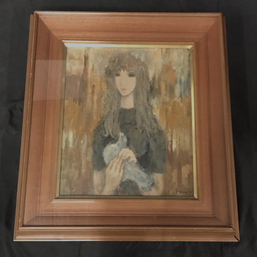 山本富士夫白鸽油画艺术品室内装框尺寸 68.5 厘米 x 60.5 厘米, 绘画, 油画, 肖像