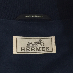 エルメス サイズ52 長袖 ダウンジャケット カシミヤ フロントボタン ブルゾン メンズ ネイビー アウター HERMESの画像7