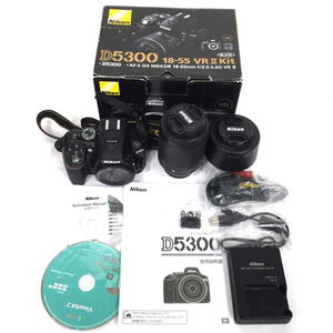 1円 Nikon D5300 AF-S 18-55mm 1:3.5-5.6G VR II 55-200mm 1:4-5.6G ED デジタル一眼レフ デジタルカメラ C100955