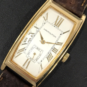 ハミルトン スモセコ クォーツ 腕時計 シルバーカラー文字盤 スクエアフェイス 未稼働品 HAMILTON QR042-250
