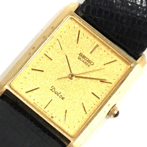 セイコー ドルチェ クォーツ 腕時計 9521-5090 メンズ ゴールドカラー文字盤 メンズ スクエアフェイス 未稼働品