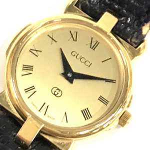 グッチ クォーツ 腕時計 3400L ゴールドカラー文字盤 レディース 純正ベルト ファッション小物 稼働品 GUCCI