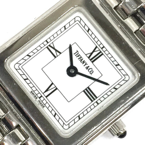 1円 ティファニー 腕時計 スクエア 白文字盤 ローマン シルバーカラー金具 クォーツ レディース 純正ベルト