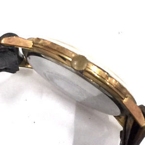 送料360円 1円 エニカ 腕時計 ラウンド 3針 ゴールドカラー金具 21石 手巻き 機械式 メンズ 社外ベルト 稼働 同梱NGの画像3