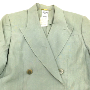 セリーヌ サイズ 40 長袖 ジャケット ボタン ブランドアウター フランス製 レディース グリーン系 CELINEの画像5