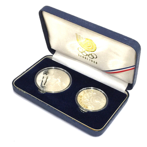 1円 ソウルオリンピック 1988 10000ウォン / 5000ウォン 含 記念硬貨 銀貨 保存ケース付き 計2点 セット 現状品