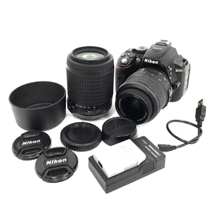 1円 Nikon D5300 AF-S DX NIKKOR 55-200mm 1:4-5.6G ED VR 含む デジタル一眼レフカメラ レンズ C251651の画像1