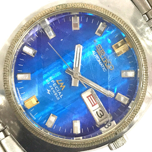 セイコー 腕時計 5216-7020 LM SPECIAL デイデイト 青文字盤 カットガラス 23石 AT メンズ 稼働 SEIKO QR043-140