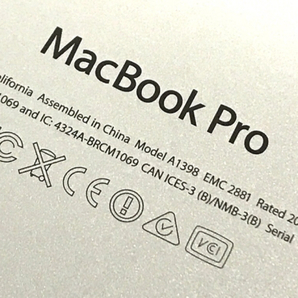 1円 Apple MacBook Pro A1398 15インチ ノートPC Core i7 2.8GHz 16GB 1TB Catalina 10.15.7の画像7