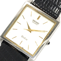 セイコー 腕時計 9521-5050 ドルチェ スクエア 3針 コンビカラー金具 クォーツ メンズ 社外レザーベルト SEIKO_画像1