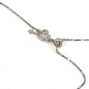 パール 真珠 1Pストーン ネックレス シルバー刻印 チェーン K18WG刻印 全長約44.5cm 総重量約5.6g アクセサリーの画像7