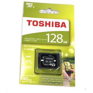 送料360円 新品同様 TOSHIBA microDSXC UHS-Iカード 128GB MSDAR40N128G SD変換アダプタ付属 東芝 同梱NG