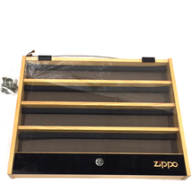 ジッポ ライター コレクションケース 4段 収納箱 ディスプレイボックス 木製 ガラス 鍵付き インテリア ZIPPO_画像1