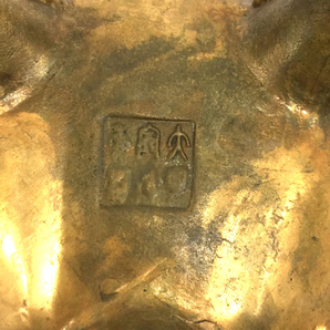 1円 香炉 獅子蓋 竜 龍 三脚 ゴールドカラー金具 高さ約18.5cmの画像8