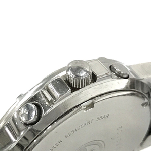 1円 セイコー 腕時計 V657-8060 クロノグラフ 50M 紺文字盤 シルバーカラー金具 クォーツ メンズ 純正ベルト SEIKOの画像6