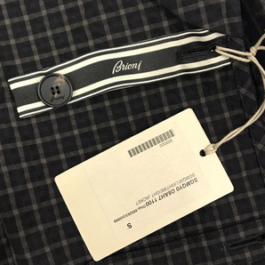 1円 新品同様 ブリオーニ S 長袖 ジャケット 他 パンツ 含 セットアップ チェック柄 メンズ タグ付属 計2点 セットの画像5