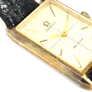 オメガ デビル 手巻き 機械式 腕時計 スクエアフェイス メンズ 純正尾錠 社外ベルト OMEGA QR044-77の画像4