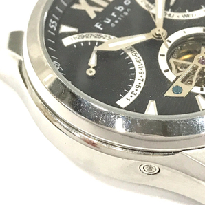 フルボ 自動巻 オートマチック 腕時計 メンズ ブラック文字盤 不動 ジャンク品 ファッション小物 Furbo QR044-86の画像4