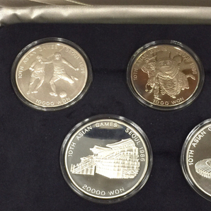 ソウルオリンピック 1986年 記念コイン 銀貨 プルーフ 5種 保存箱付き QG044-54の画像2