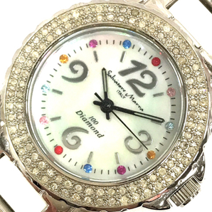 サルバトーレマーラ 腕時計 SM-6513 100 Diamond 天然ダイヤ 約0.55ct シェル文字盤 QZ レディース 付属品有りの画像1