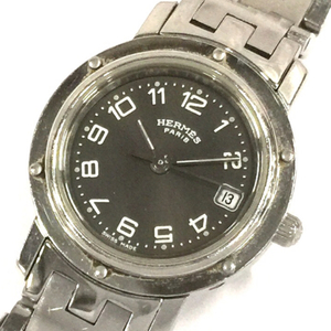 エルメス クリッパー デイト クォーツ 腕時計 レディース 未稼働品 CL4.210 純正ブレス ファッション小物 HERMES