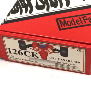 MFH Model Factory Hiro 1/20 フルメタルキット 126CK 1981 CANADA GP 組み立てキット ホビー おもちゃの画像5