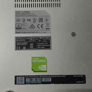 1円 MSI PS42 MODERN 8RA MS-14B3 14インチ Core i7-8565U 1.80GHz メモリ/16GB SSD/512GB ノートパソコン PCの画像9