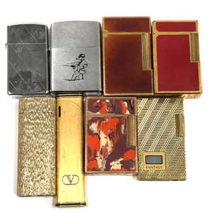 1 jpy S.T. Dupont roller type gas lighter marble design other Valentino electron lighter etc. smoking . total 8 point A11493