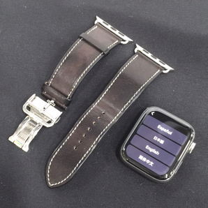 1円 Apple Watch Hermes Series6 44mm GPS+Cellularモデル MJ493J/A A2376 シルバー スマートウォッチ 本体の画像1
