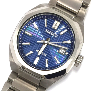 セイコー アストロン 7B72-0AF0 チタン ブルー文字盤 ソーラー電波 腕時計 メンズ 稼働品 付属品あり 純正ブレス