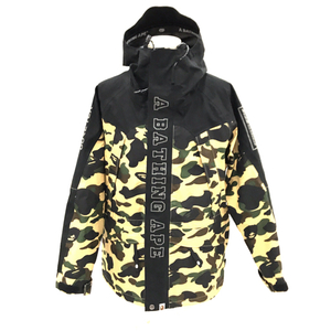  A Bathing Ape size XL long sleeve snowboard jacket GORE-TEX 628112 men's camouflage black ABATHING APE