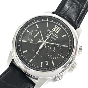 セイコー クロノグラフ デイト クォーツ 腕時計 6T63-00N0 メンズ 稼働品 ブラック文字盤 純正ベルト SEIKO