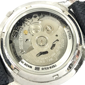セイコー 5 デイデイト 自動巻 オートマチック 腕時計 21石 稼働品 7S26-03J0 裏スケルトン メンズ ネイビー文字盤の画像2