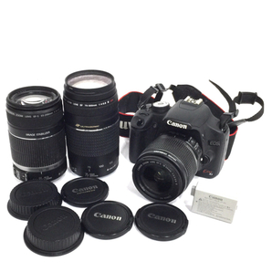1円 CANON EOS Kiss X3 EF-S 18-55mm 1:3.5-5.6 IS 55-250mm 1:4-5.6 IS 等 デジタル一眼レフ カメラ セット C081253の画像1