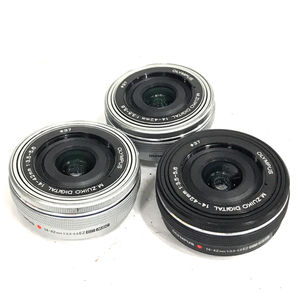 OLYMPUS M.ZUIKO DIGITAL 14-42mm 1:3.5-5.6 カメラレンズ 3本セット C252235-5