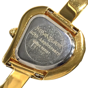 イヴサンローラン ハート型フェイス クォーツ 腕時計 レディース ホワイト文字盤 未稼働品 保存袋付き YSLの画像2