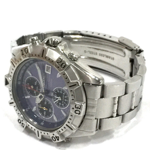 セイコー クロノグラフ デイト クォーツ 腕時計 7T32-6M20 メンズ ブルー文字盤 メンズ 純正ブレス ファッション小物の画像5