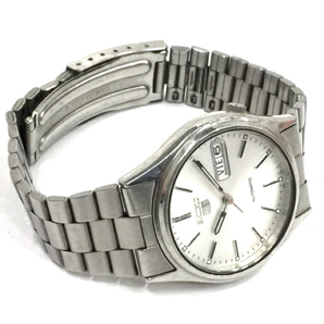 セイコー 5 デイデイト 自動巻 オートマチック 腕時計 メンズ シルバーカラー文字盤 7S26-3100 稼働品 QR044-54の画像6