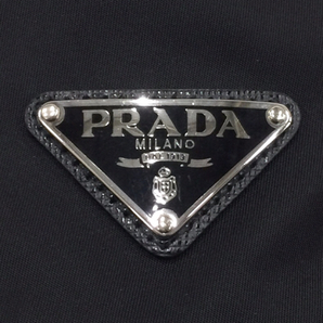 プラダ サイズ M RE-NYON リナイロン バケットハット 三角プレート 帽子 レディース ブラック系 黒系 PRADAの画像8