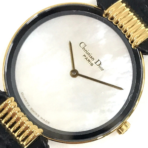  Christian Dior shell face quartz wristwatch lady's white face not yet operation goods Christian Dior