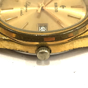 ラドー エレガンスクォーツ デイト 腕時計 メンズ ゴールドカラー文字盤 フェイスのみ メンズ 729.2002.2 RADOの画像4