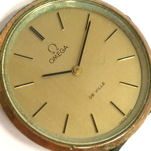 オメガ デビル クォーツ 腕時計 メンズ 未稼働品 フェイスのみ ゴールドカラー文字盤 ラウンドフェイス OMEGAの画像6
