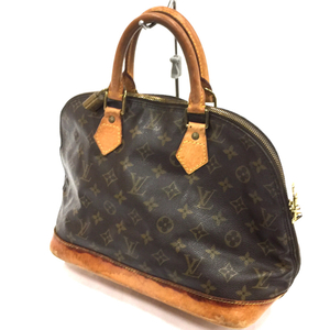 ルイヴィトン M51130 モノグラム アルマ ハンドバッグ ファスナー開閉 茶系 パドロック付 LOUIS VUITTON QR051-373