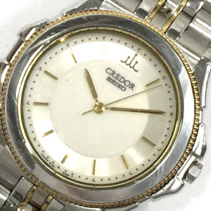 セイコー クレドールクォーツ 腕時計 8J81-6A20 未稼働品 18KT + SS ベゼル メンズ 純正ブレス ファッション小物