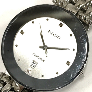 ラドー フローレンス ラウンド デイト クォーツ グレーダイヤル ボーイズサイズ 腕時計 純正ベルト RADO